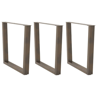 vidaXL Dining Table Legs V-Shape 3 pcs Natural Steel 80x(72-73,3) cm Steel