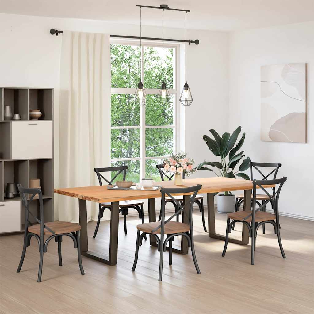 vidaXL Dining Table Legs V-Shape 3 pcs Natural Steel 80x(72-73.3) cm Steel