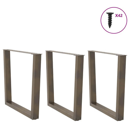 vidaXL Dining Table Legs V-Shape 3 pcs Natural Steel 80x(72-73,3) cm Steel