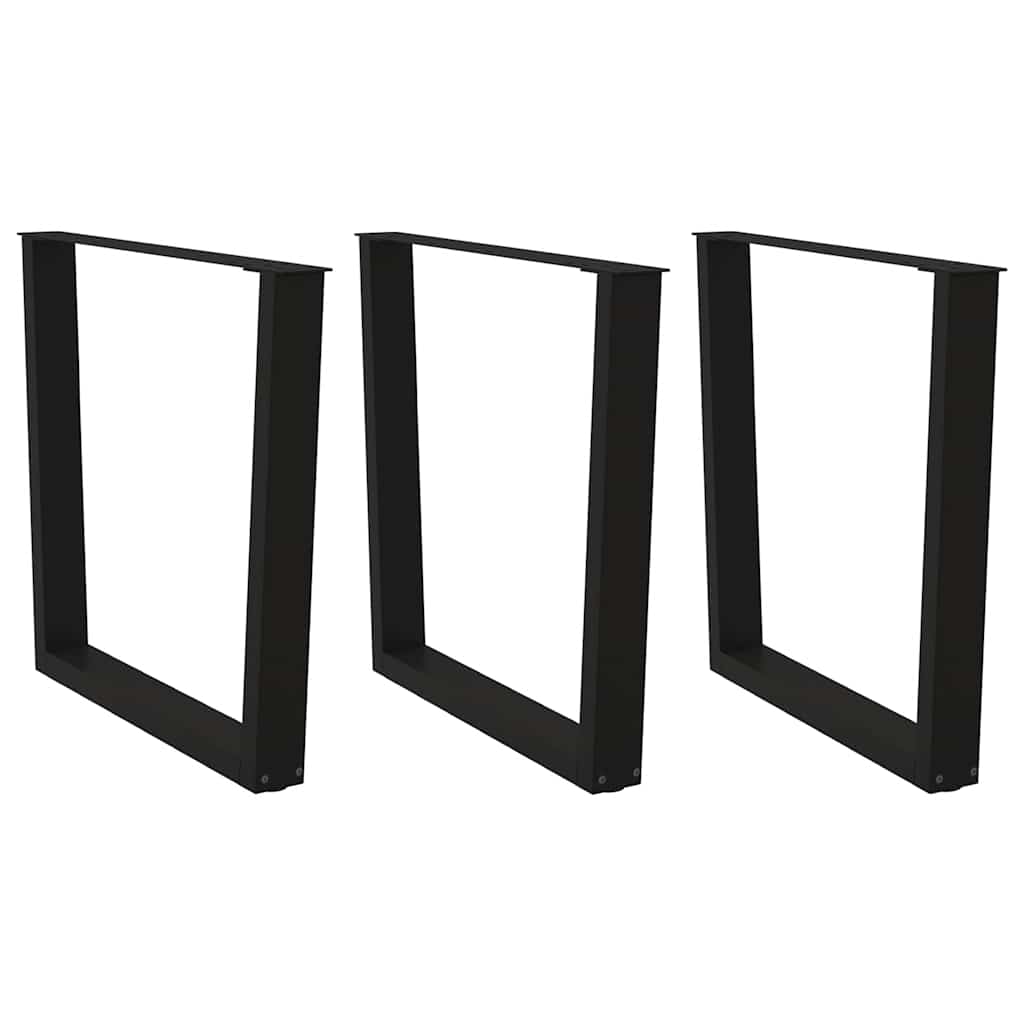 vidaXL Dining Table Legs V-Shape 3 pcs Black 90x(72-73.3) cm Steel