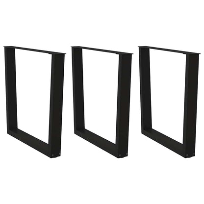 vidaXL Dining Table Legs V-Shape 3 pcs Black 90x(72-73.3) cm Steel