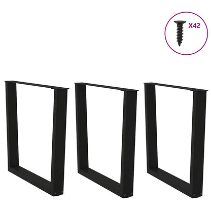 vidaXL Dining Table Legs V-Shape 3 pcs Black 90x(72-73.3) cm Steel