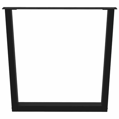 vidaXL Dining Table Legs V-Shape 3 pcs Black 90x(72-73.3) cm Steel