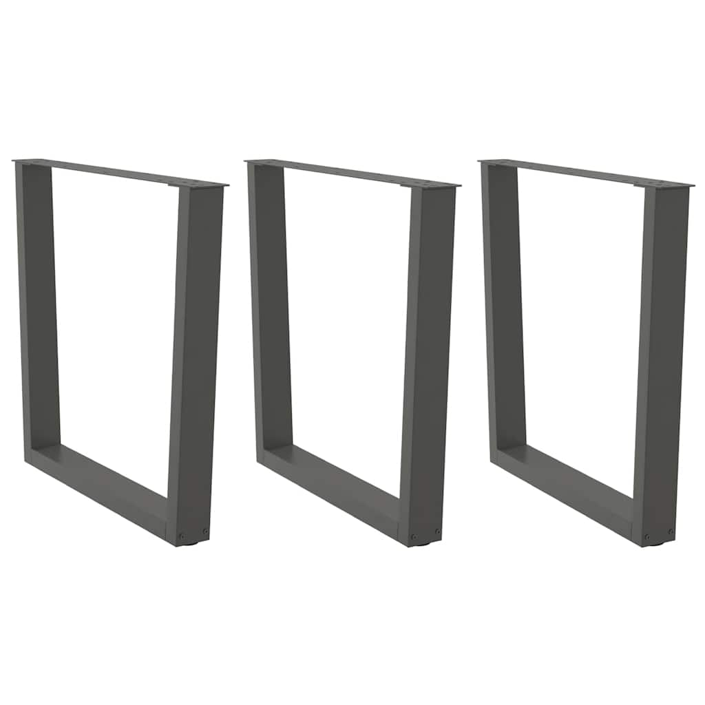 vidaXL Dining Table Legs V-Shape 3 pcs Anthracite 90x(72-73.3) cm Steel