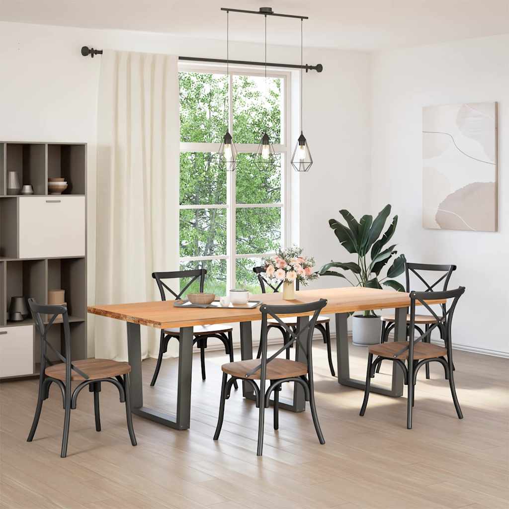 vidaXL Dining Table Legs V-Shape 3 pcs Anthracite 90x(72-73.3) cm Steel