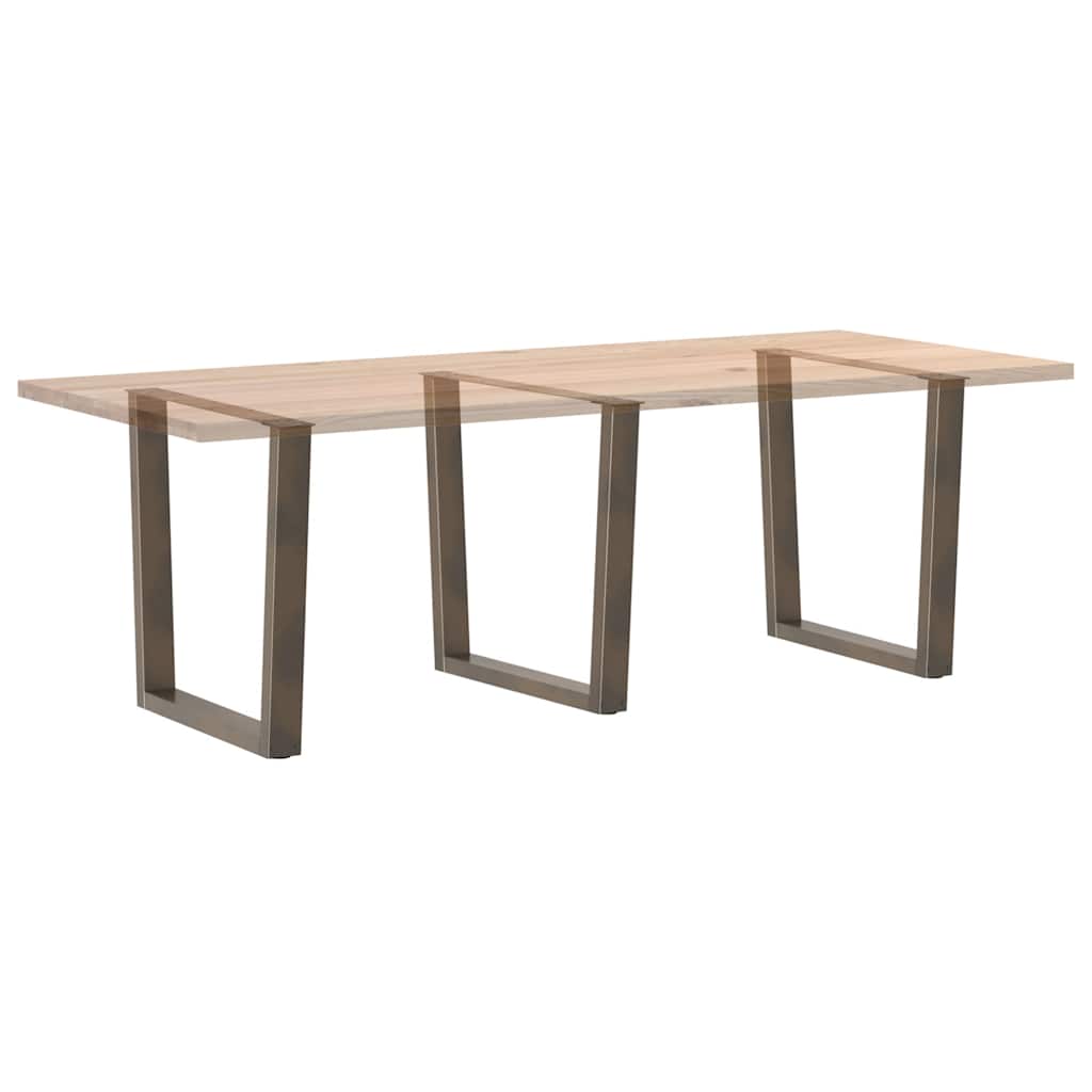 vidaXL Dining Table Legs V-Shape 3 pcs Natural Steel 90x(72-73.3) cm Steel
