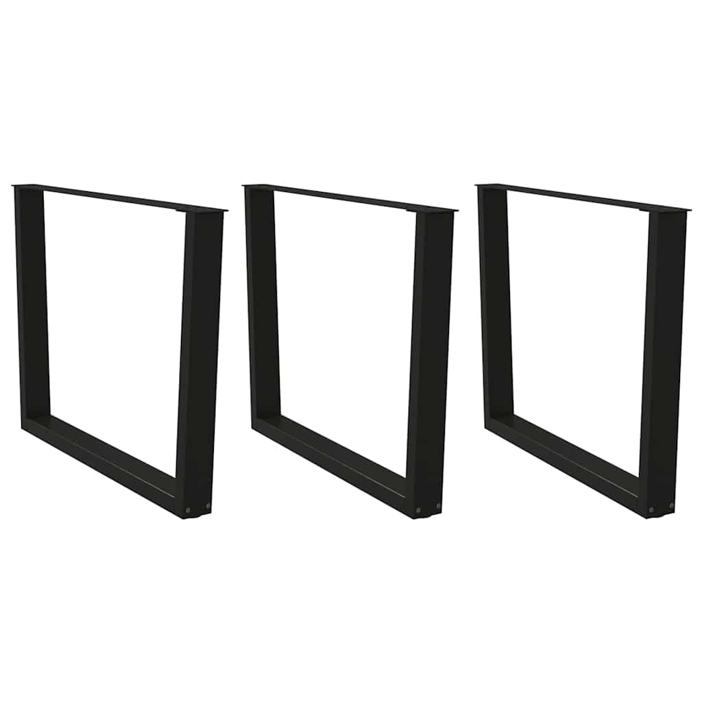 vidaXL Dining Table Legs V-Shape 3 pcs Black 100x(72-73.3) cm Steel