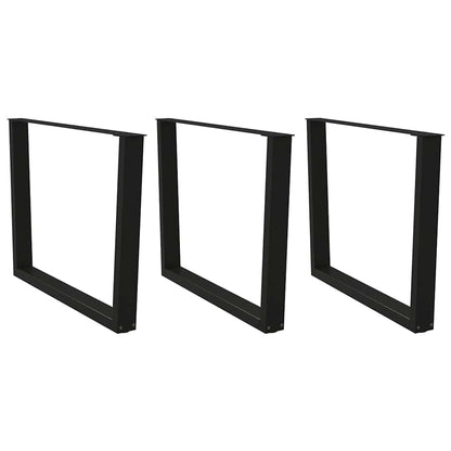 vidaXL Dining Table Legs V-Shape 3 pcs Black 100x(72-73.3) cm Steel