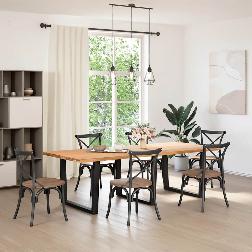 vidaXL Dining Table Legs V-Shape 3 pcs Black 100x(72-73.3) cm Steel