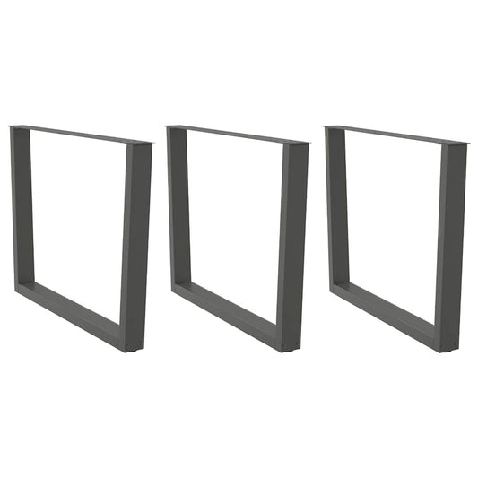 vidaXL Dining Table Legs V-Shape 3 pcs Anthracite 100x(72-73.3) cm Steel