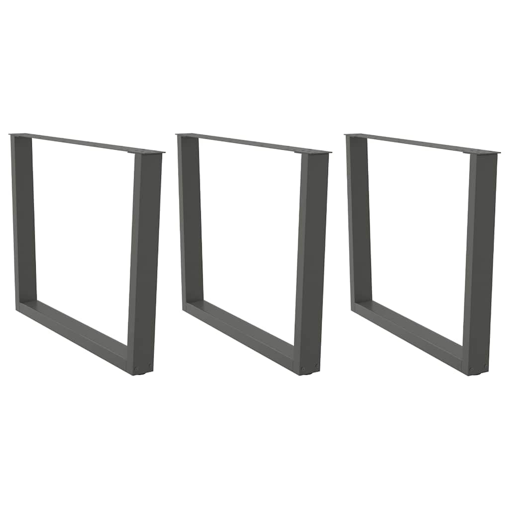vidaXL Dining Table Legs V-Shape 3 pcs Anthracite 100x(72-73,3) cm Steel
