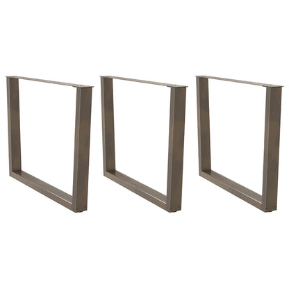 vidaXL Dining Table Legs V-Shape 3 pcs Natural Steel 100x(72-73.3) cm Steel
