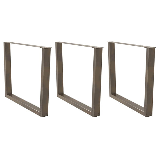 vidaXL Dining Table Legs V-Shape 3 pcs Natural Steel 100x(72-73.3) cm Steel