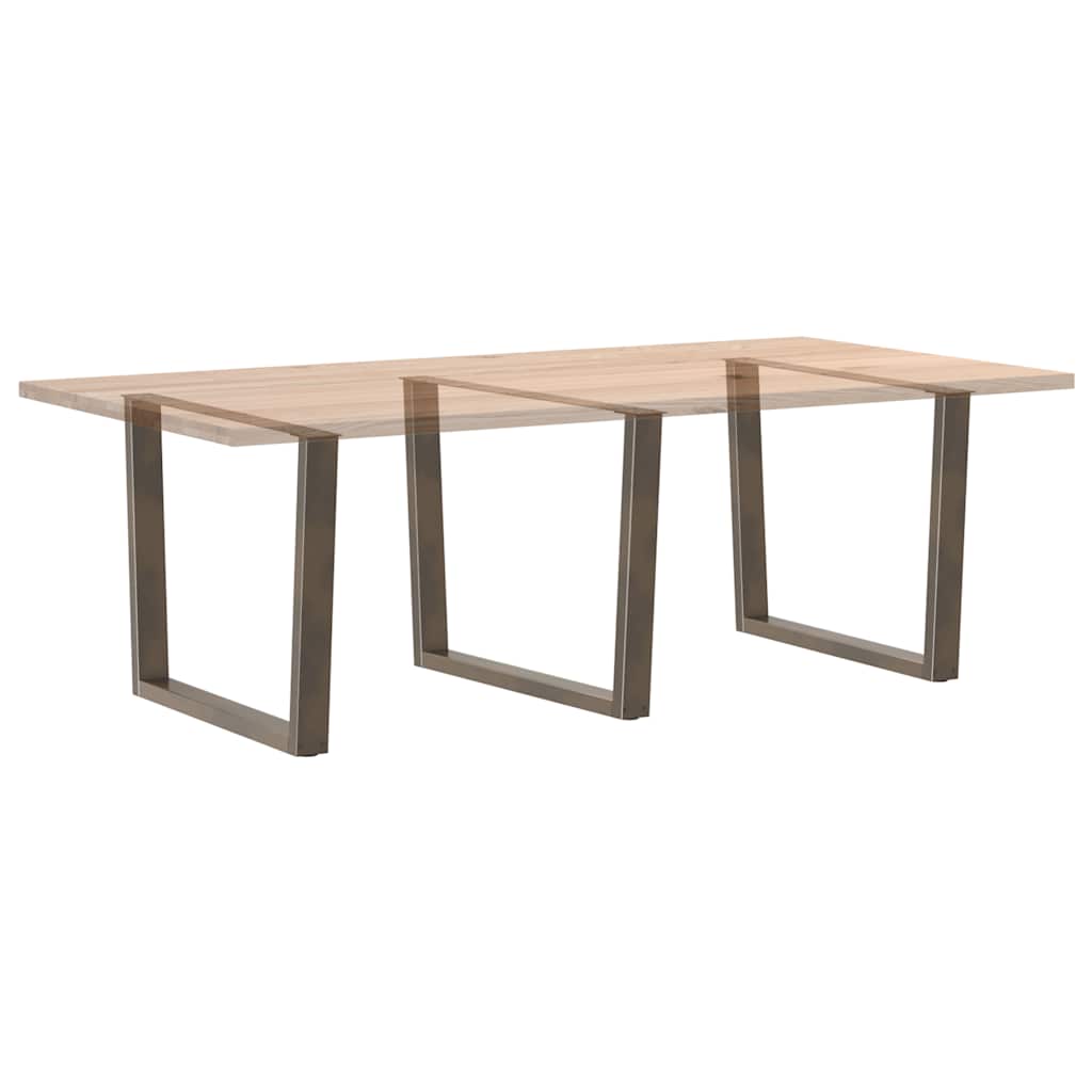 vidaXL Dining Table Legs V-Shape 3 pcs Natural Steel 100x(72-73.3) cm Steel