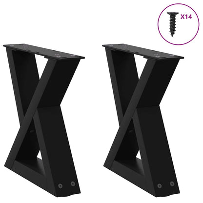 vidaXL Coffee Table Legs 2 pcs Black 30x(30-31.3) cm Steel