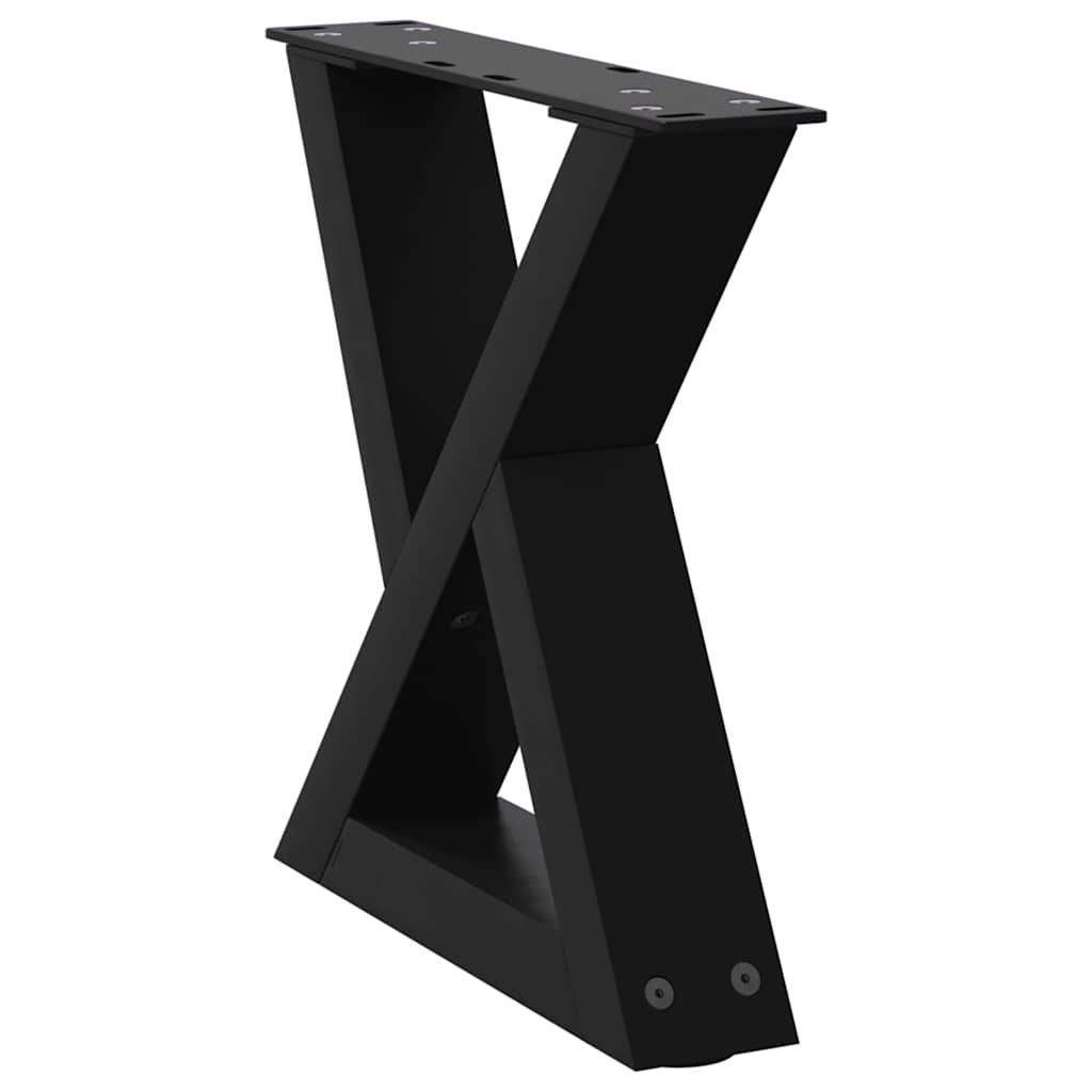vidaXL Coffee Table Legs 2 pcs Black 30x(30-31.3) cm Steel