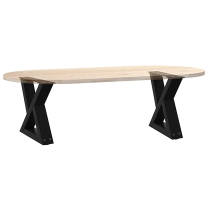 vidaXL Coffee Table Legs 2 pcs Black 30x(30-31.3) cm Steel