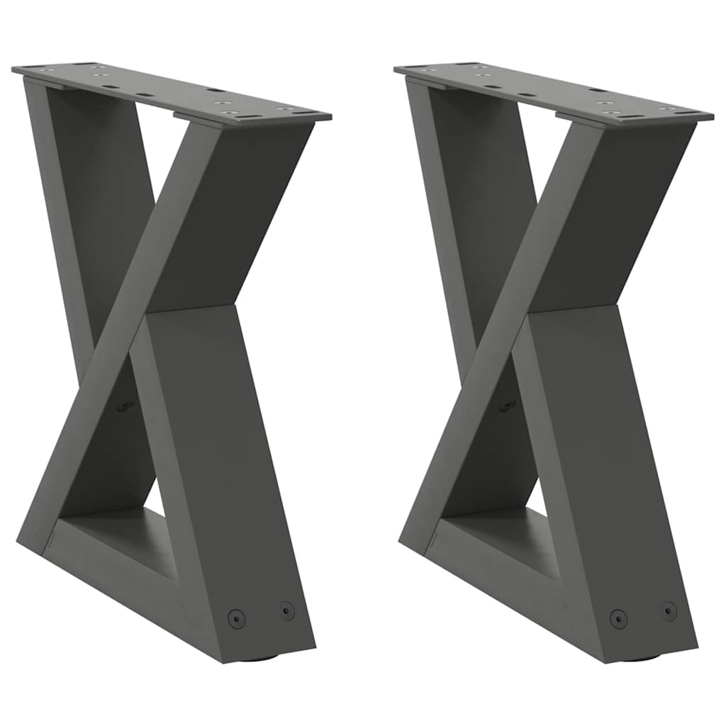 vidaXL Coffee Table Legs 2 pcs Anthracite 30x(30-31,3) cm Steel
