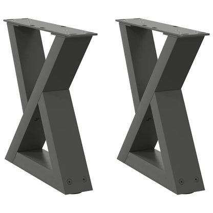 vidaXL Coffee Table Legs 2 pcs Anthracite 30x(30-31,3) cm Steel