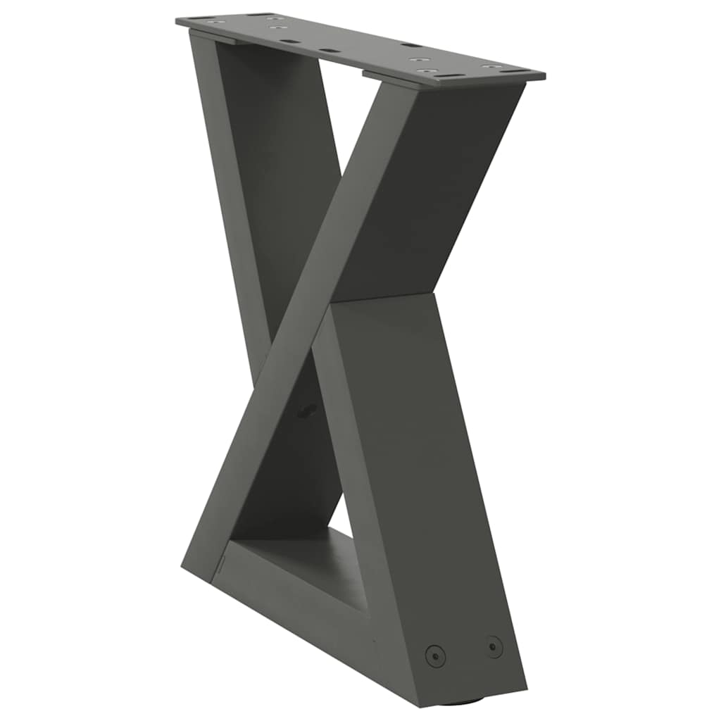 vidaXL Coffee Table Legs 2 pcs Anthracite 30x(30-31.3) cm Steel