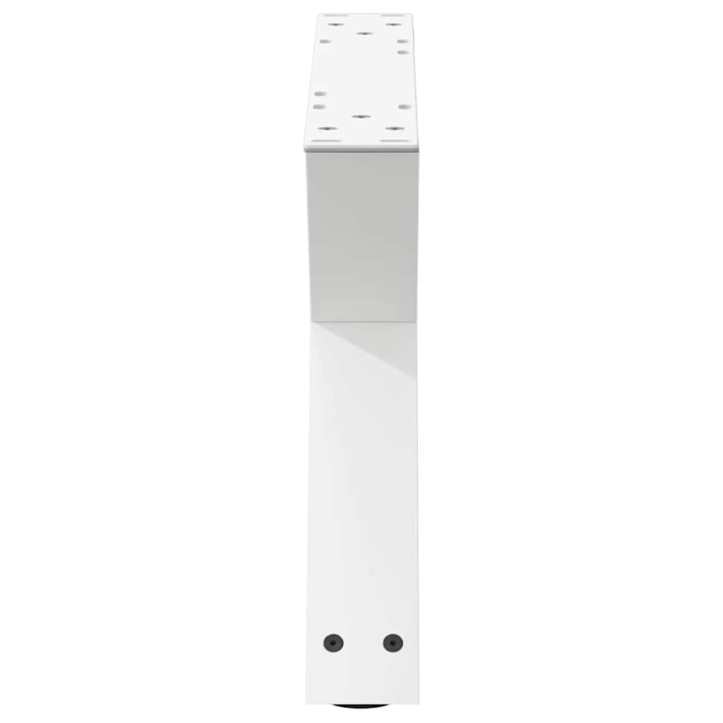 vidaXL Coffee Table Legs 2 pcs White 50x(30-31.3) cm Steel