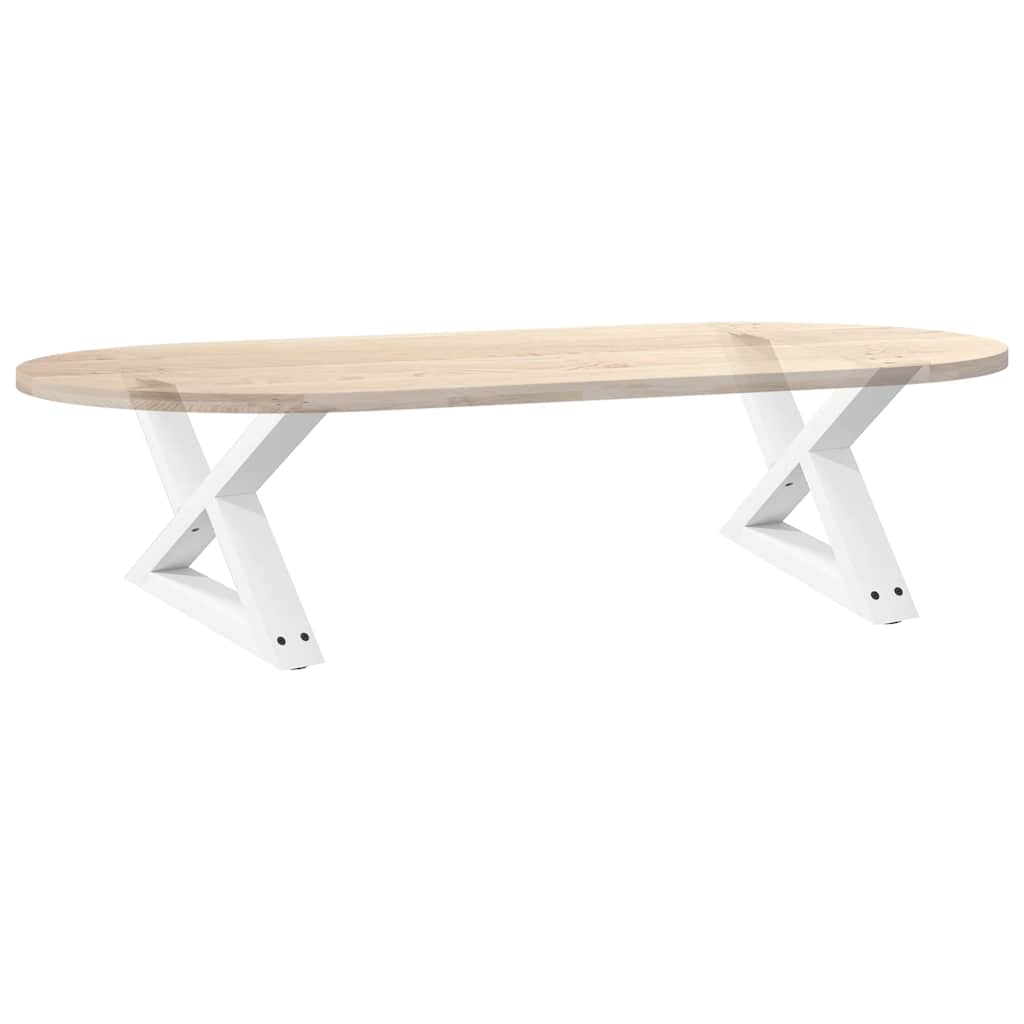 vidaXL Coffee Table Legs 2 pcs White 50x(30-31.3) cm Steel