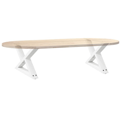 vidaXL Coffee Table Legs 2 pcs White 50x(30-31.3) cm Steel