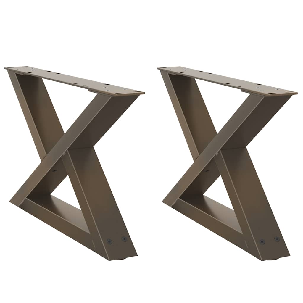 vidaXL Coffee Table Legs 2 pcs Natural Steel 50x(30-31.3) cm Steel
