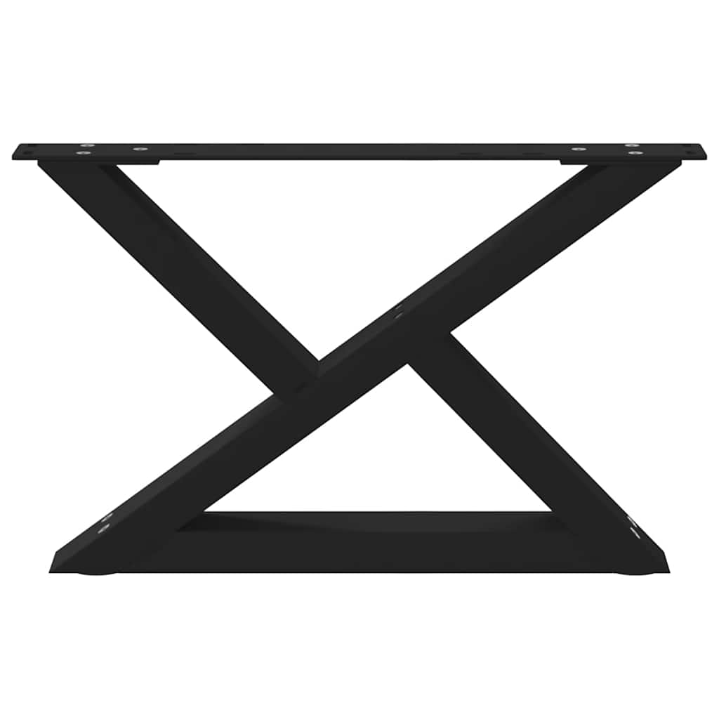 vidaXL Coffee Table Legs 2 pcs Black 60x(30-31.3) cm Steel