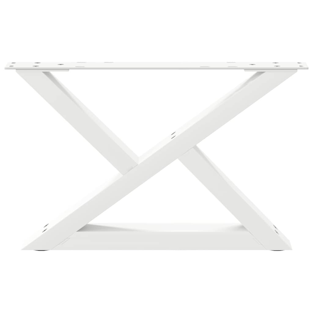 vidaXL Coffee Table Legs 2 pcs White 60x(30-31.3) cm Steel