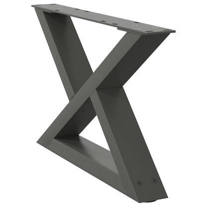 vidaXL Coffee Table Legs 2 pcs Anthracite 60x(30-31.3) cm Steel