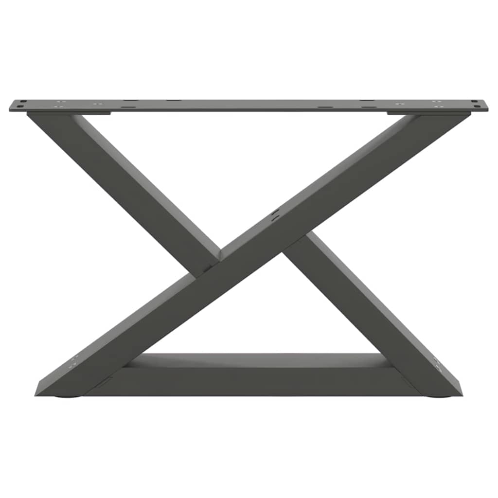 vidaXL Coffee Table Legs 2 pcs Anthracite 60x(30-31.3) cm Steel