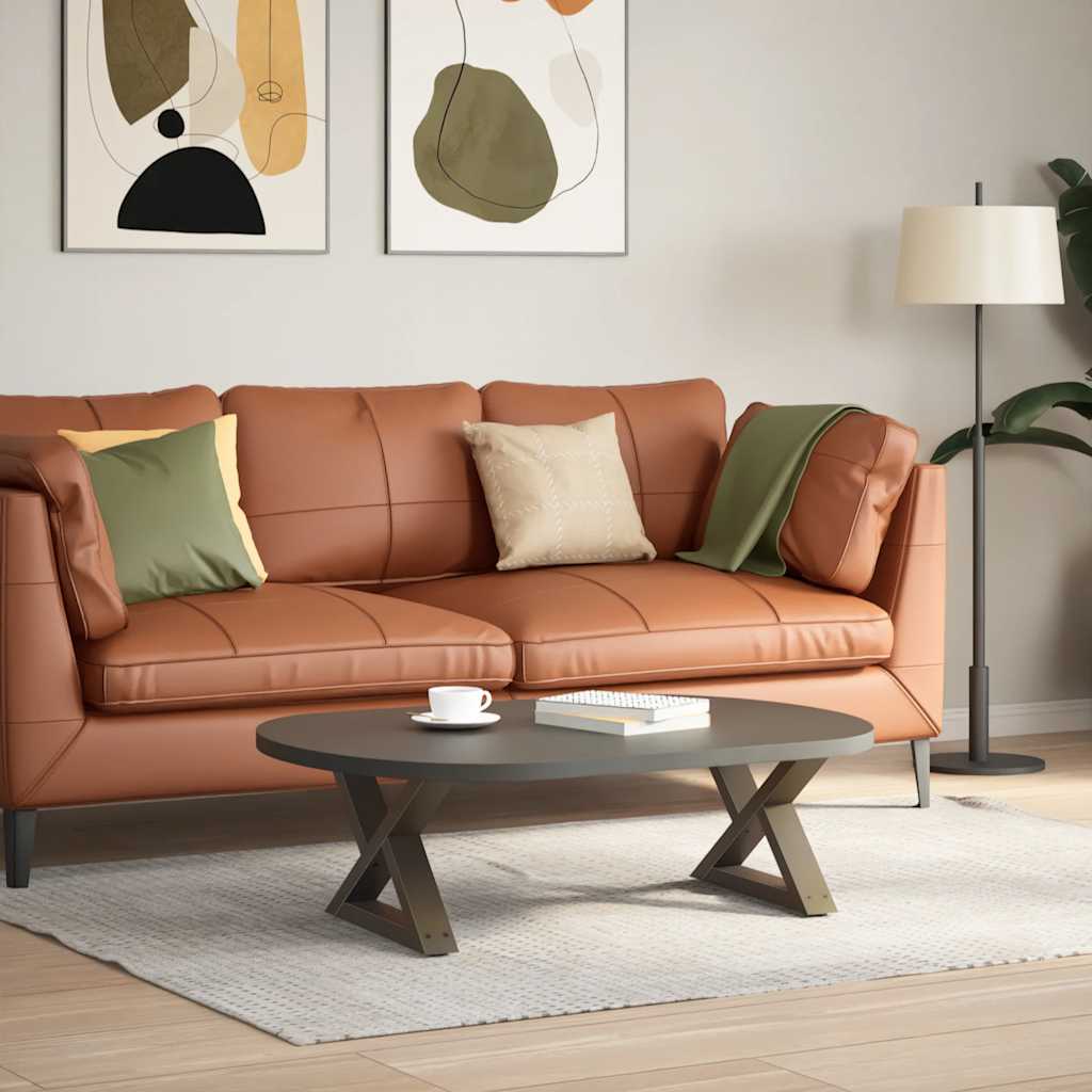 vidaXL Coffee Table Legs 2 pcs Natural Steel 60x(30-31.3) cm Steel