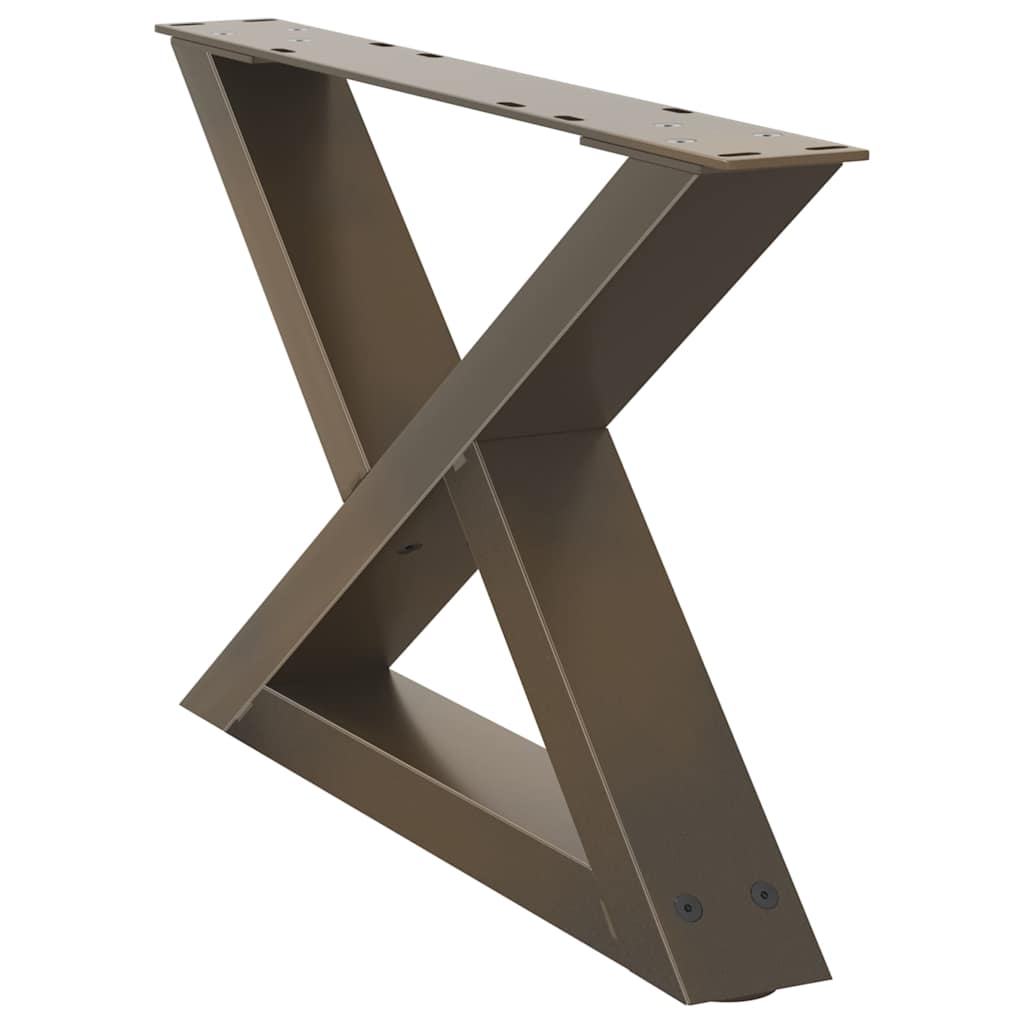 vidaXL Coffee Table Legs 2 pcs Natural Steel 60x(30-31.3) cm Steel