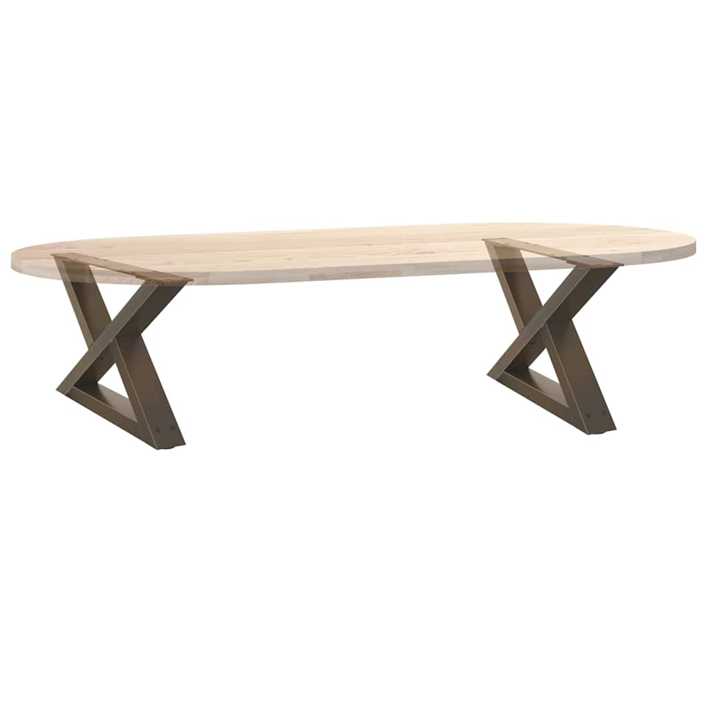 vidaXL Coffee Table Legs 2 pcs Natural Steel 60x(30-31.3) cm Steel