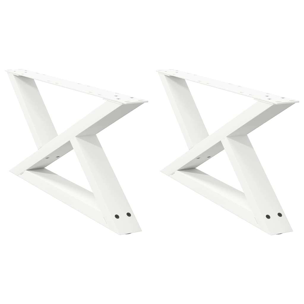 vidaXL Coffee Table Legs 2 pcs White 70x(30-31.3) cm Steel