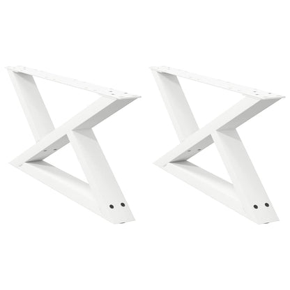 vidaXL Coffee Table Legs 2 pcs White 70x(30-31.3) cm Steel