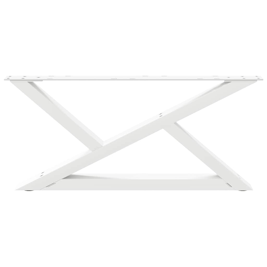vidaXL Coffee Table Legs 2 pcs White 70x(30-31.3) cm Steel