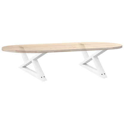 vidaXL Coffee Table Legs 2 pcs White 70x(30-31.3) cm Steel