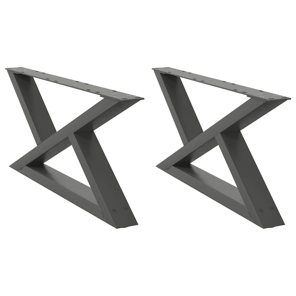 vidaXL Coffee Table Legs 2 pcs Anthracite 70x(30-31.3) cm Steel
