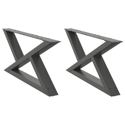 vidaXL Coffee Table Legs 2 pcs Anthracite 70x(30-31,3) cm Steel