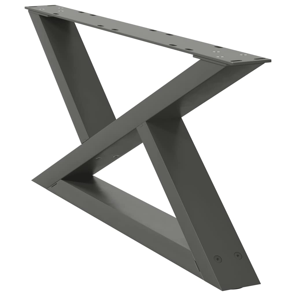 vidaXL Coffee Table Legs 2 pcs Anthracite 70x(30-31.3) cm Steel
