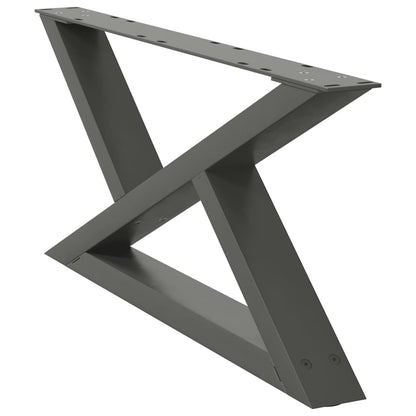 vidaXL Coffee Table Legs 2 pcs Anthracite 70x(30-31,3) cm Steel