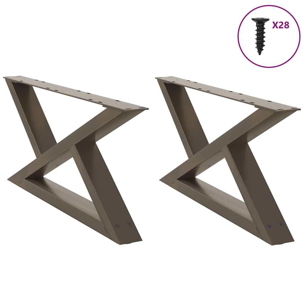 vidaXL Coffee Table Legs 2 pcs Natural Steel 70x(30-31,3) cm Steel