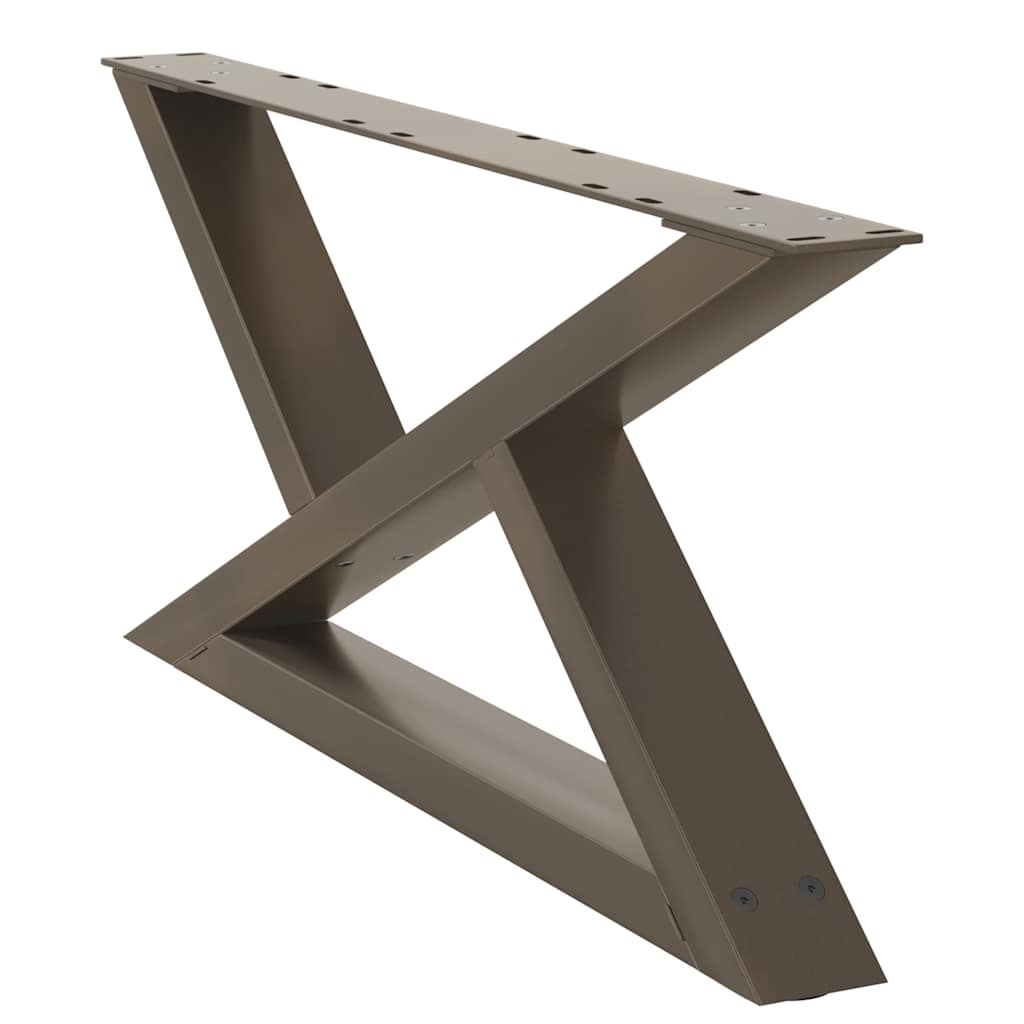 vidaXL Coffee Table Legs 2 pcs Natural Steel 70x(30-31,3) cm Steel