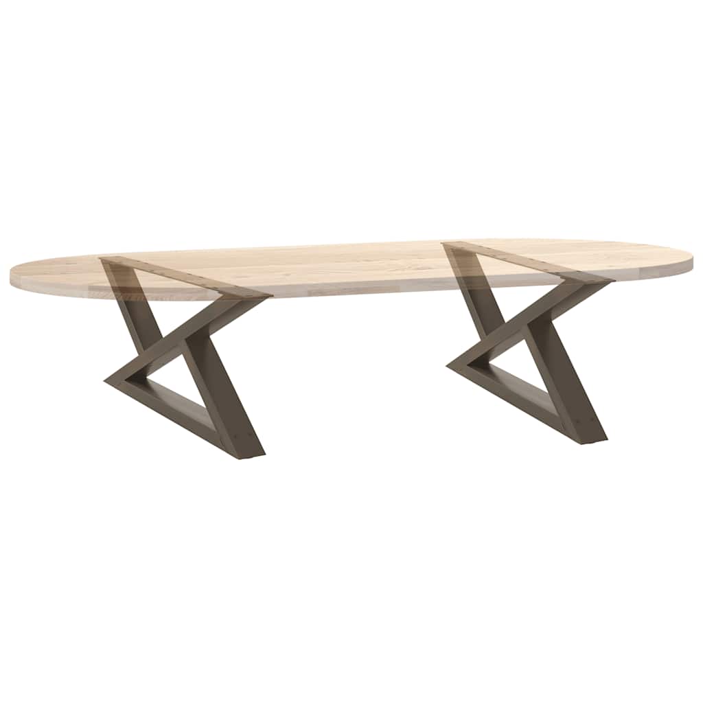 vidaXL Coffee Table Legs 2 pcs Natural Steel 70x(30-31,3) cm Steel