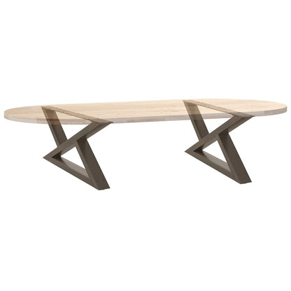 vidaXL Coffee Table Legs 2 pcs Natural Steel 70x(30-31,3) cm Steel