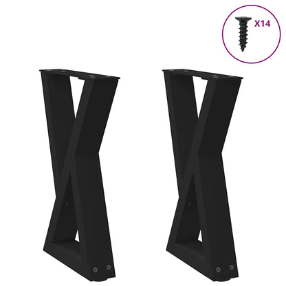 vidaXL Coffee Table Legs 2 pcs Black 28x(42-43,3) cm Steel