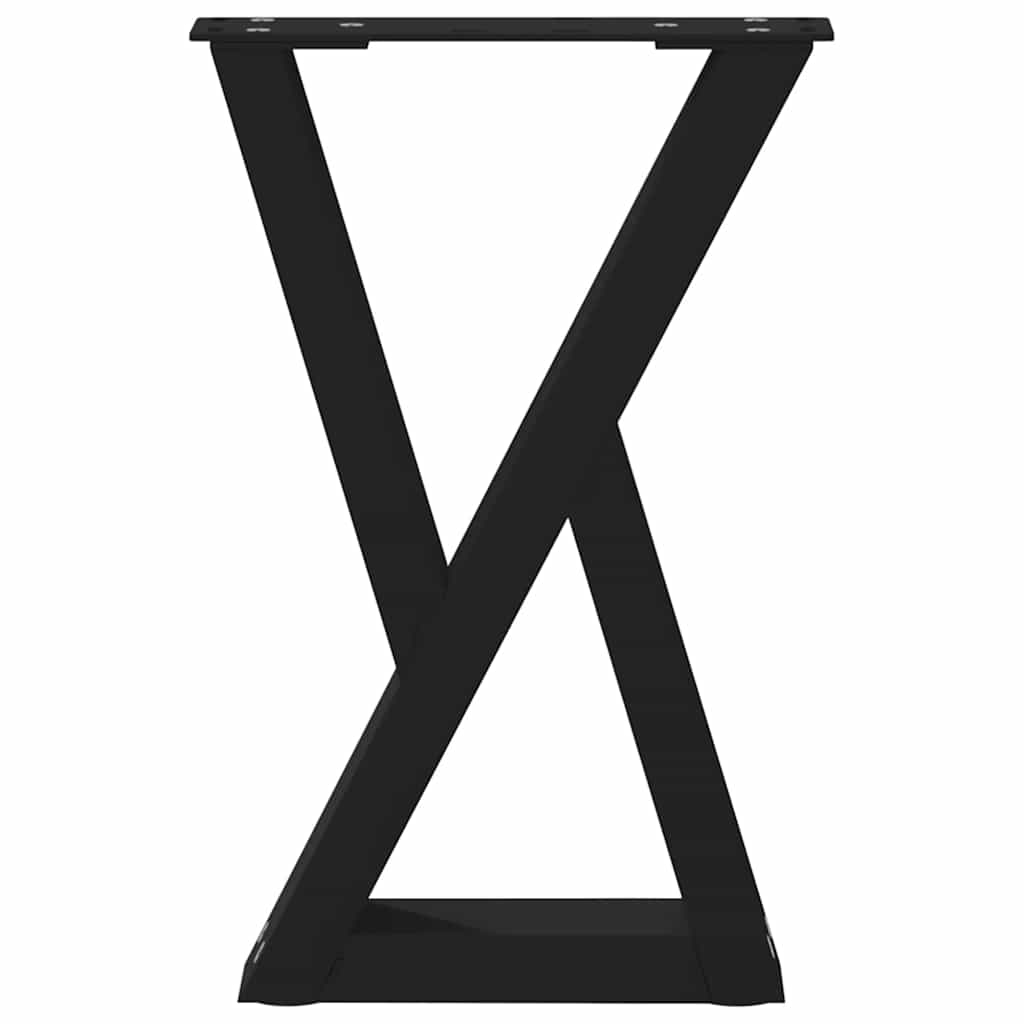 vidaXL Coffee Table Legs 2 pcs Black 28x(42-43,3) cm Steel