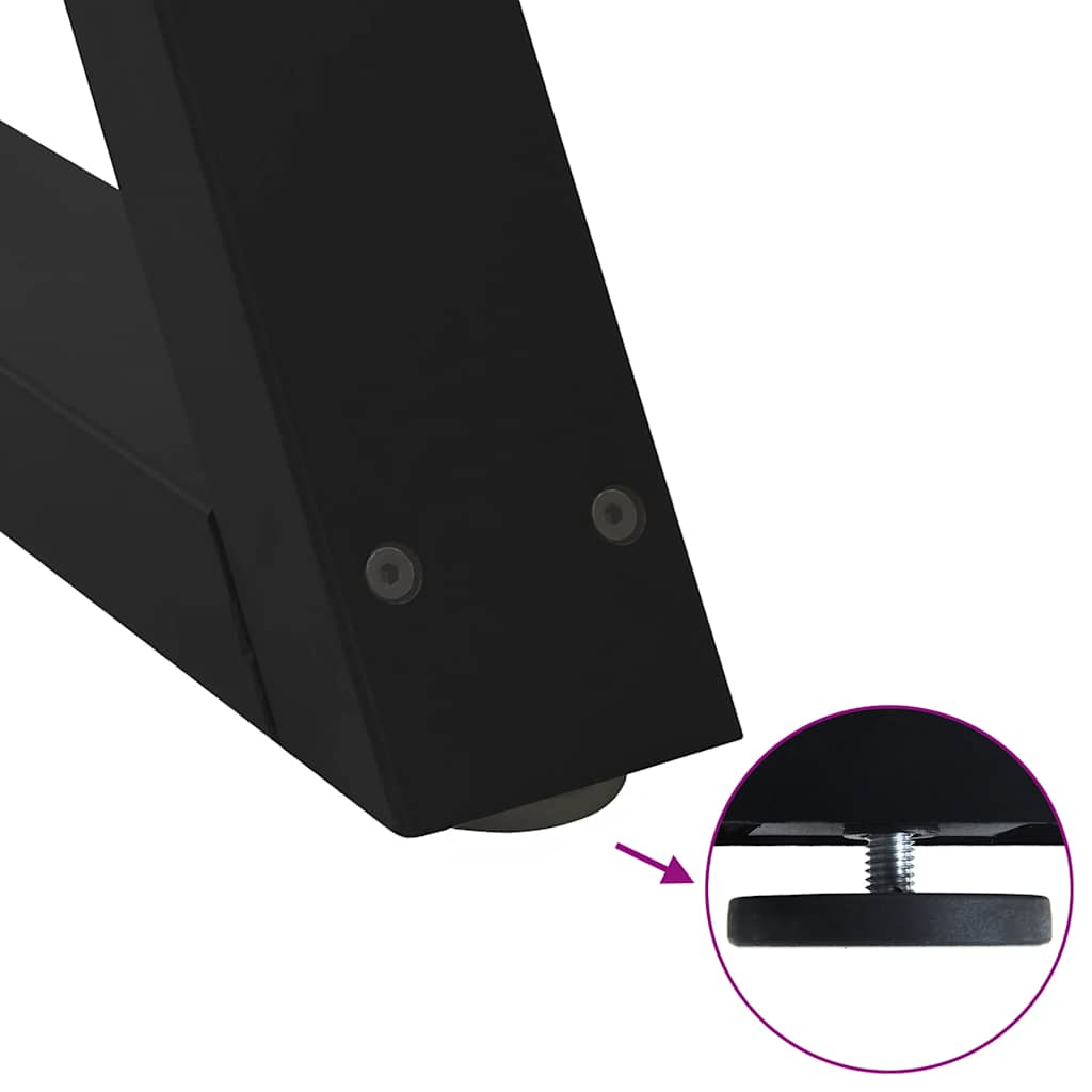 vidaXL Coffee Table Legs 2 pcs Black 28x(42-43.3) cm Steel